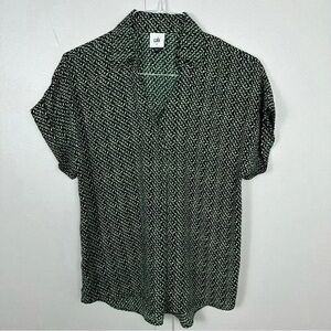 Chic Black and White Button Down Shirt